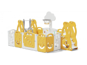 Прокат манежа UNIX Kids SUPREME Music 160x160 Yellow с качелями