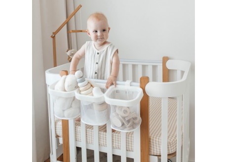 Органайзер для хранения подвесной UNIX Kids White с тремя отделениями универсальный на прокат